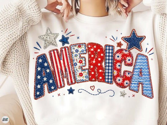 America PNG: Patriotic Coquette Yarn for Modern Design