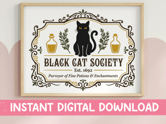 Black Cat Society Apothecary SVG PNG: A Deep Dive into This Vintage Design