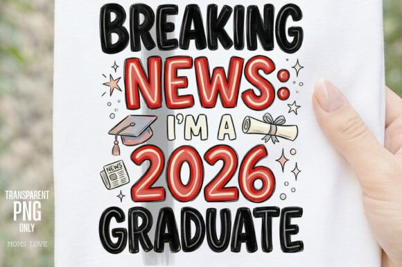 Breaking News 2026 Graduate PNG: Bold Celebration Graphics
