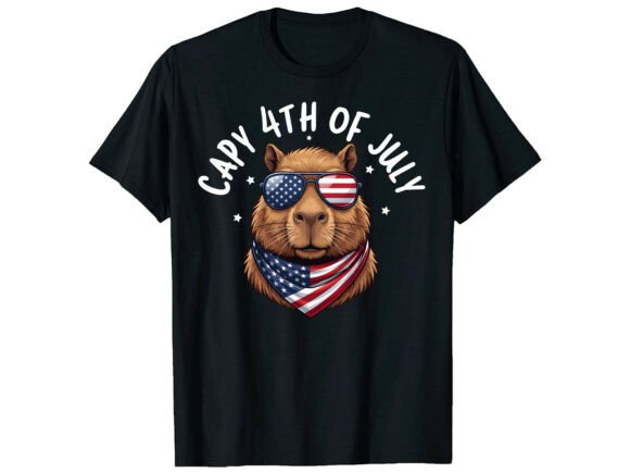 Capybara USA 4th of July T-Shirt: A Modern Patriotic Design