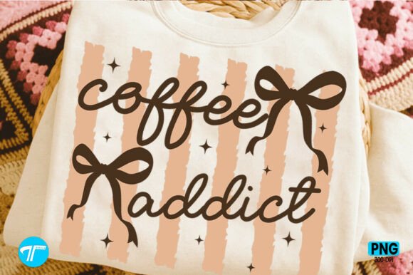 Coquette Coffee Addict Png Striped Shirt: Your Go-To Design Asset