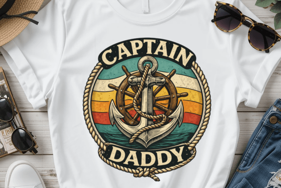 Marine Retro Daddy Shirt PNG: A Nautical Design Asset