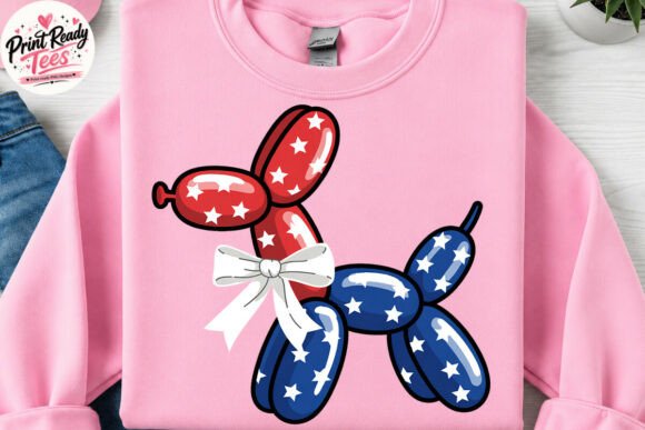 Patriotic Balloon Dog 4th of July PNG