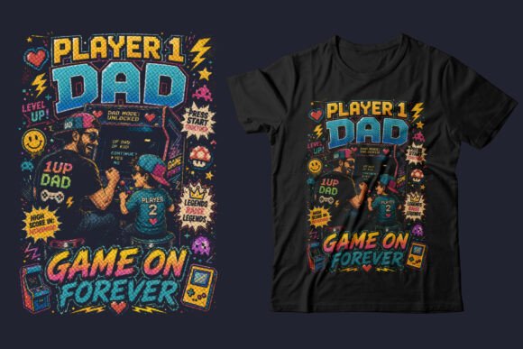 Player 1 Dad – Game on Forever: A Retro Design Asset