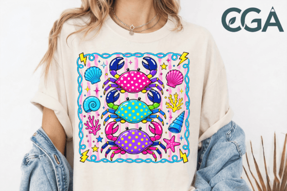 Polka Dot Crabs Retro Preppy Ocean Png: A Coastal Design Statement