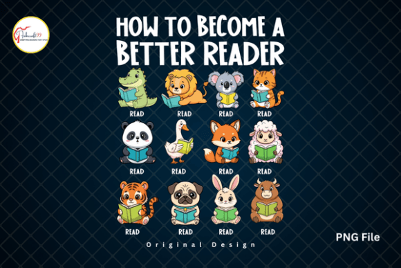 Reading Animals Funny Book Lover PNG: Creative Uses for This Design Asset